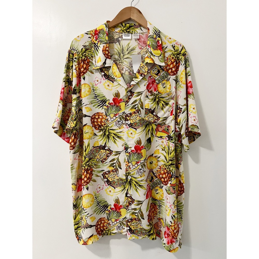 Spongebob Squarepants XL Pineapple Hawaiian Shirt Tropical‎ Vacation Cartoon